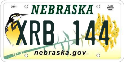 NE license plate XRB144