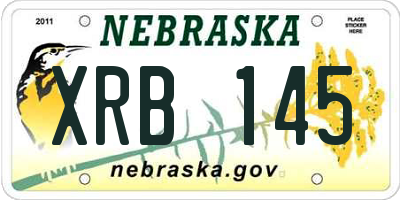 NE license plate XRB145
