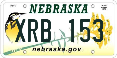 NE license plate XRB153