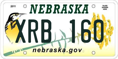 NE license plate XRB160