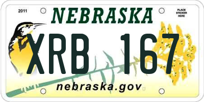 NE license plate XRB167