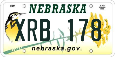 NE license plate XRB178