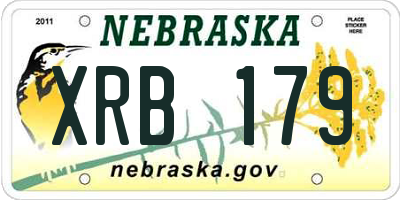 NE license plate XRB179