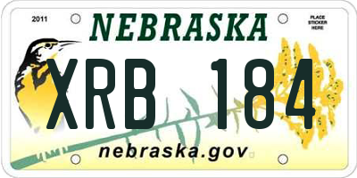 NE license plate XRB184