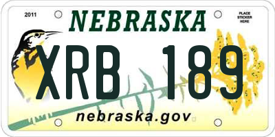 NE license plate XRB189