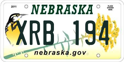 NE license plate XRB194