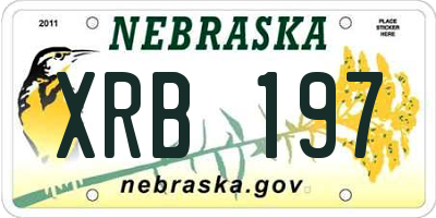 NE license plate XRB197