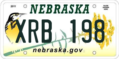 NE license plate XRB198