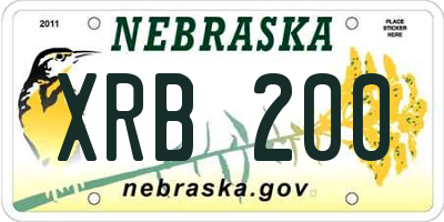 NE license plate XRB200