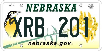 NE license plate XRB201