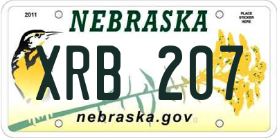 NE license plate XRB207