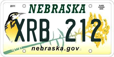 NE license plate XRB212