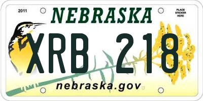 NE license plate XRB218