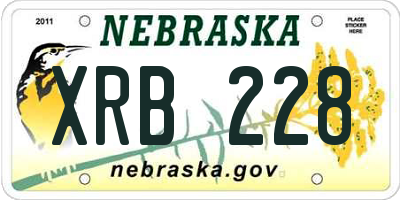 NE license plate XRB228