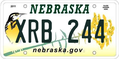 NE license plate XRB244