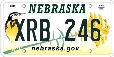 NE license plate XRB246