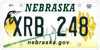 NE license plate XRB248