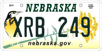 NE license plate XRB249