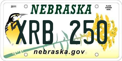 NE license plate XRB250