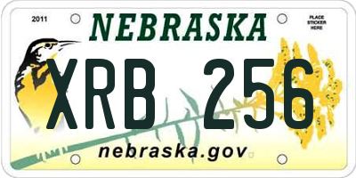 NE license plate XRB256