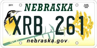 NE license plate XRB261