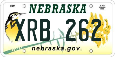 NE license plate XRB262