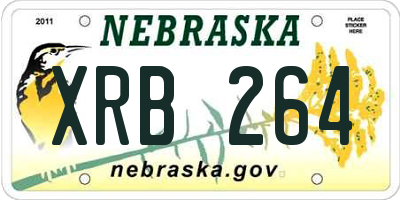 NE license plate XRB264