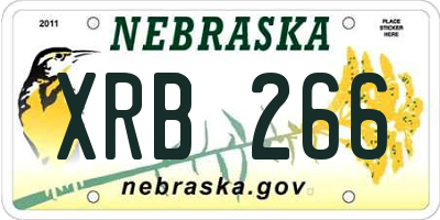 NE license plate XRB266