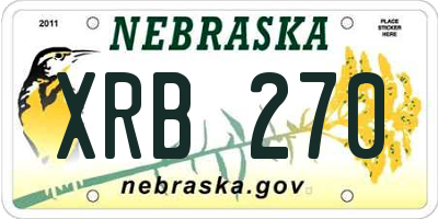 NE license plate XRB270
