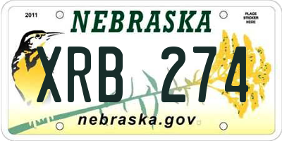 NE license plate XRB274