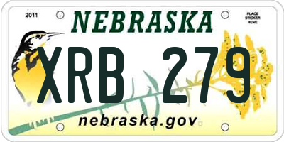 NE license plate XRB279