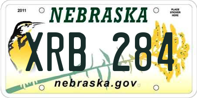 NE license plate XRB284