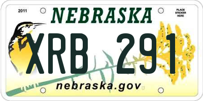NE license plate XRB291