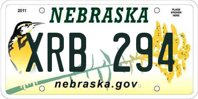 NE license plate XRB294