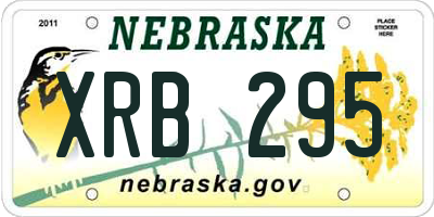 NE license plate XRB295