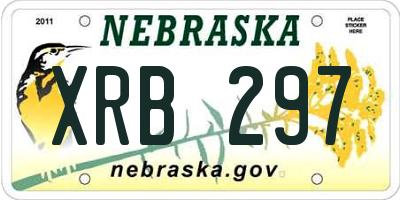 NE license plate XRB297