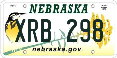 NE license plate XRB298