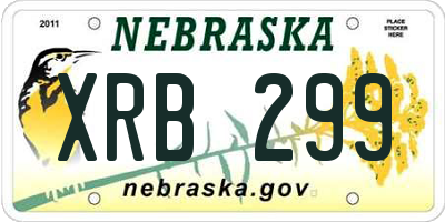 NE license plate XRB299