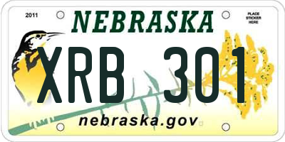 NE license plate XRB301