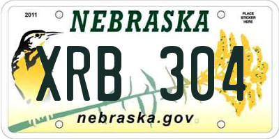 NE license plate XRB304