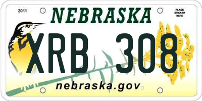 NE license plate XRB308