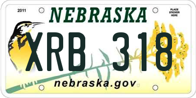 NE license plate XRB318