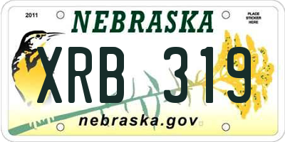 NE license plate XRB319