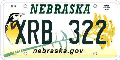 NE license plate XRB322
