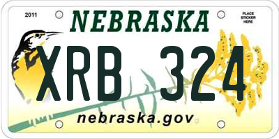 NE license plate XRB324