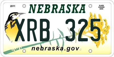 NE license plate XRB325
