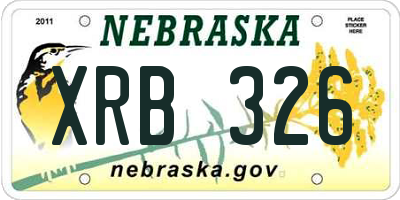 NE license plate XRB326