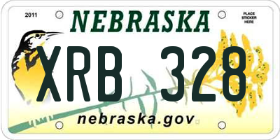 NE license plate XRB328