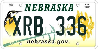 NE license plate XRB336