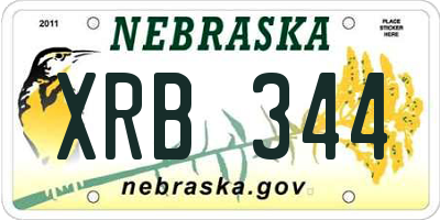 NE license plate XRB344